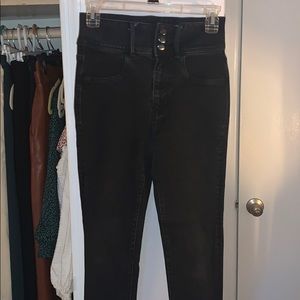 High rise washed black jegging